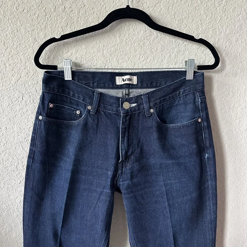 Acne Mic A Low Rise Jeans in Dark Wash - Picture 4 of 12